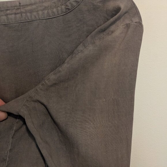 Anthropologie Cloth & Stone Grey Lattice Detail Bell Sleeve Top - Picture 10 of 13